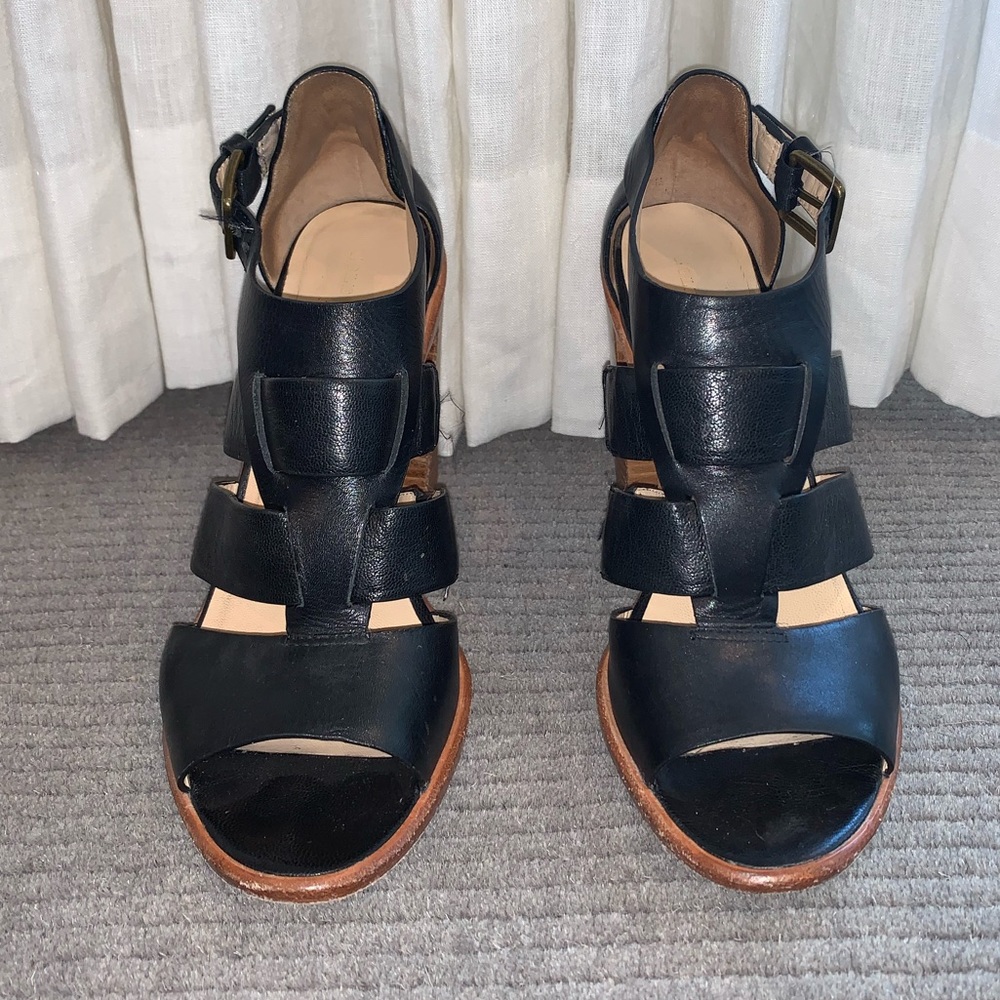 Cole Haan Black Wood Block Heel